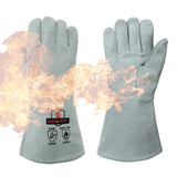 932℉/500°C Heat Resistant gloves, Intra-FIT Cowhide Foundry Gloves for Fireplace,Welding,BBQ,Grill,Furnace,Fire Pit,Blacksmith