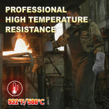 932℉/500°C Heat Resistant gloves, Intra-FIT Cowhide Foundry Gloves for Fireplace,Welding,BBQ,Grill,Furnace,Fire Pit,Blacksmith