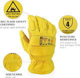 Intra-FIT ARC FLASH Safety Gloves,Cut-Resistant Goat Skin with Kevlar Stitching & Para-Aramid Liner for Work,Handling,Driving