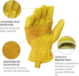 Intra-FIT ARC FLASH Safety Gloves,Cut-Resistant Goat Skin with Kevlar Stitching & Para-Aramid Liner for Work,Handling,Driving