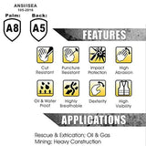 Intra-FIT Heavy-duty Rescue Extrication Glove Impact, Protection, Super Dexterity 5, EN388:2016 4544FP; ANSI CUT LEVEL A8