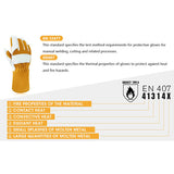 Intra-FIT Cowhide MIG Welding Gloves, EN388-2132X, EN407-413X4X, EN12477 TYPE A