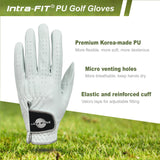 Intra-FIT Golf Glove Men's Left Hand PU Gloves, All Weather, Pack of 1, Rain Grip Flexible Durable Soft